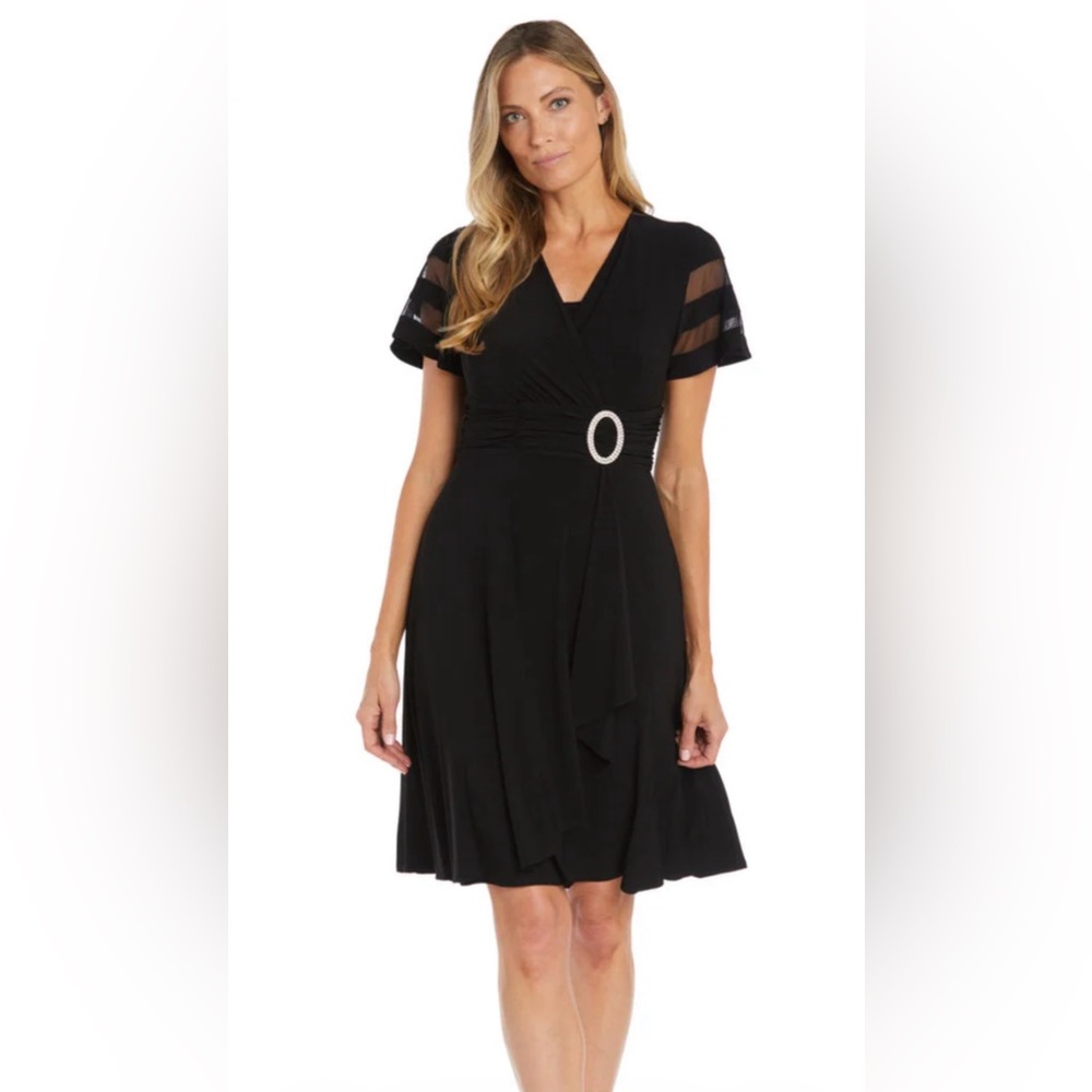 Short Cocktail Cascade Dress R&M Richards Style 9129, Size 16